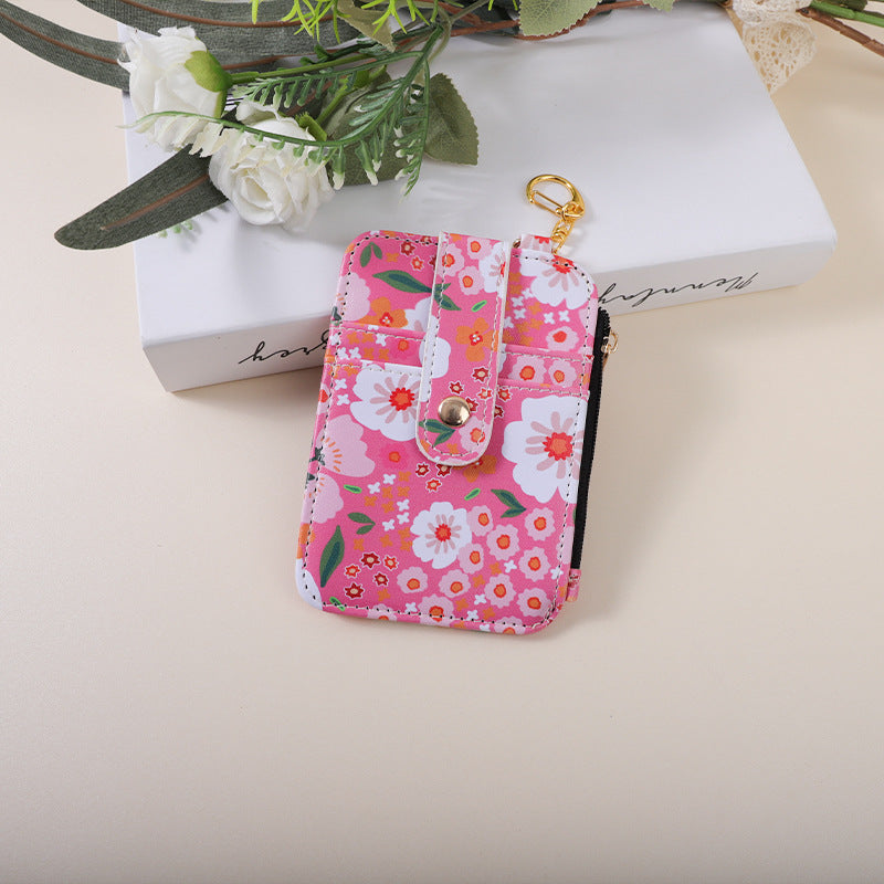 Wholesale Small Floral Card Bag Flower Printing Card Case ID Bag